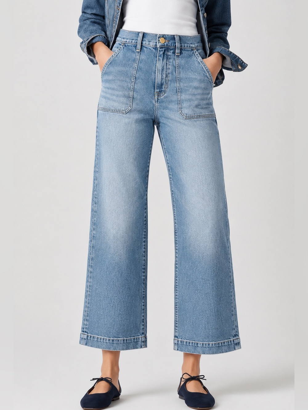 J. Crew Light Blue High-Rise Wide-Leg Jeans
